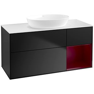 Villeroy and Boch Finion Villeroy and Boch Finion FA71HBPD 120cm, cover plate white matt, shelves Peony matt lacquer, black matt lacquer