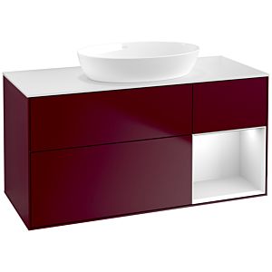 Villeroy et Boch Finion Villeroy et Boch FA71MTHB 120cm, plaque de recouvrement blanc mat, étagères laqué blanc mat, Peony Matt