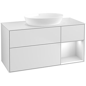 Villeroy und Boch Finion Waschtischunterschrank FA71MTMT 120cm, Abdeckplatte white matt, Regale White matt lacquer, White matt lacquer