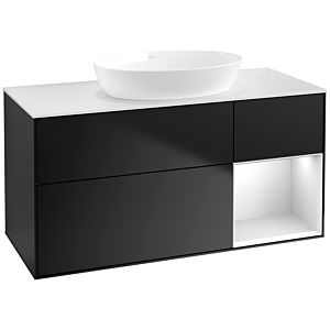 Villeroy and Boch Finion Villeroy and Boch Finion FA71MTPD 120cm, cover plate white matt, shelves white matt lacquer, black matt lacquer