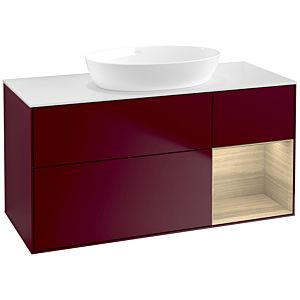 Villeroy et Boch Finion Villeroy et Boch FA71PCHB 120cm, plaque de recouvrement blanc mat, étagères Oak Veneer , Peony Matt