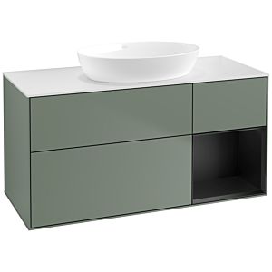 Villeroy and Boch Finion Villeroy and Boch Finion FA71PDGM 120cm, cover plate white matt, shelves black matt lacquer, Olive Matt Lacquer