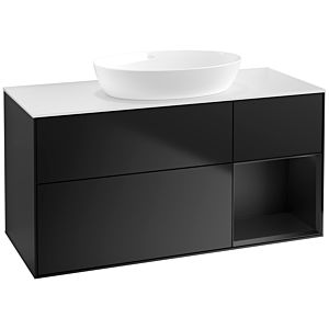 Villeroy and Boch Finion Villeroy and Boch Finion FA71PDPD 120cm, cover plate white matt, shelves black matt lacquer, black matt lacquer