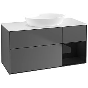 Villeroy and Boch Finion Villeroy and Boch Finion FA71PHGK 120cm, cover plate white matt, shelves Glossy black lacquer, anthracite matt