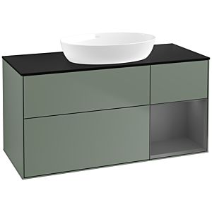 Villeroy and Boch Finion Villeroy and Boch Finion FA72GKGM 120cm, cover plate black matt, shelves anthracite matt lacquer, Olive Matt Lacquer
