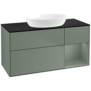 Villeroy and Boch Finion Villeroy and Boch Finion FA72GMGM 120cm, cover plate black matt, shelves olive matt lacquer, Olive Matt Lacquer