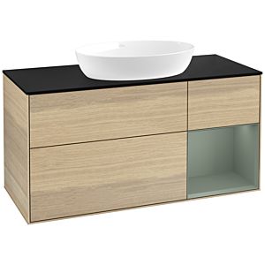 Villeroy and Boch Finion Villeroy and Boch Finion FA72GMPC 120cm, cover plate black matt, shelves olive matt lacquer, Oak Veneer