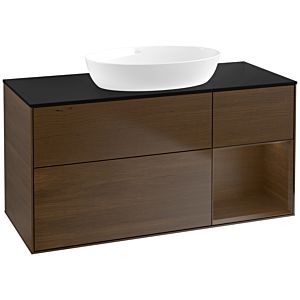 Villeroy and Boch Finion Villeroy and Boch Finion FA72GNGN 120cm, cover plate black matt, shelves Walnut Veneer , Walnut Veneer veneer