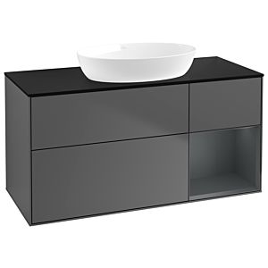Villeroy and Boch Finion Villeroy and Boch Finion FA72HGGK 120cm, cover plate black matt, shelves midnight matt lacquer, anthracite matt