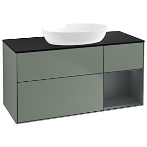 Villeroy and Boch Finion Villeroy and Boch Finion FA72HGGM 120cm, cover plate black matt, shelves midnight matt lacquer, Olive Matt Lacquer
