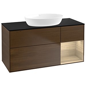 Villeroy and Boch Finion Villeroy and Boch Finion FA72PCGN 120cm, cover plate black matt, shelves Oak Veneer , Oak Veneer veneer