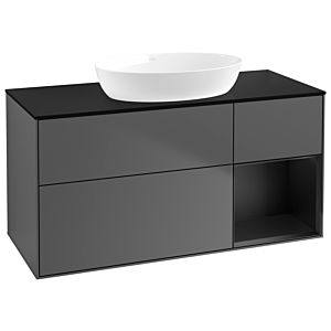Villeroy and Boch Finion Villeroy and Boch Finion FA72PDGK 120cm, cover plate black matt, shelves black matt lacquer, anthracite matt