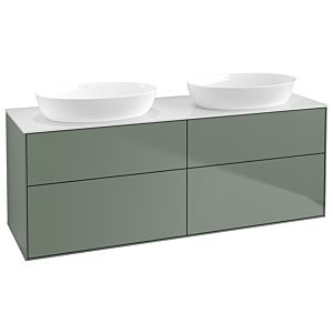 Villeroy und Boch Finion Waschtischunterschrank FA8100GM 160x60,3cm, Abdeckplatte white matt, Olive Matt Lacquer