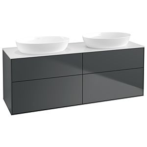 Villeroy et Boch Finion FA8100HG 160x60.3cm, plaque de recouvrement blanc mat, Midnight Blue Matt Lacquer