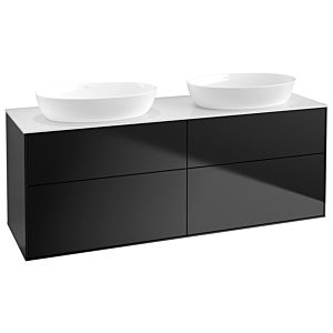 Villeroy et Boch Finion Villeroy et Boch FA8100PD 160x60.3cm, plaque de recouvrement blanc mat, laqué noir mat