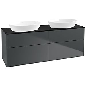 Villeroy und Boch Finion Waschtischunterschrank FA8200HG 160x60,3cm, Abdeckplatte black matt, Midnight Blue Matt Lacquer