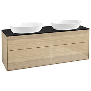 Villeroy et Boch Finion FA8200PC 160x60.3cm, plaque de recouvrement noir mat, Oak Veneer