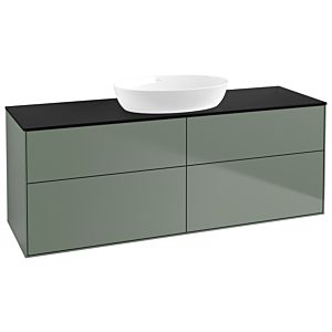 Villeroy und Boch Finion Waschtischunterschrank FA9200GM 160x60,3cm, Abdeckplatte black matt, Olive Matt Lacquer