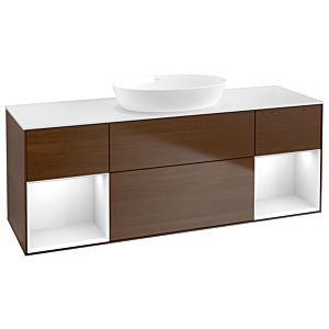 Villeroy and Boch Finion Villeroy and Boch Finion FD01GFGN 120cm, cover plate white matt, shelves Glossy white lacquer, walnut veneer