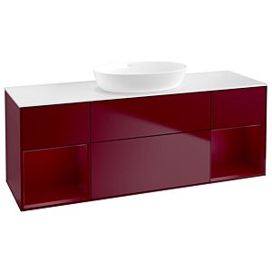 Villeroy et Boch Finion Villeroy et Boch FD01HBHB 120cm, plaque de recouvrement blanc mat, étagères Peony laqué mat, Peony Matt