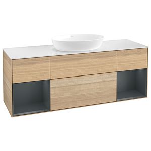 Villeroy and Boch Finion Villeroy and Boch Finion FD01HGPC 120cm, cover plate white matt, shelves midnight matt lacquer, Oak Veneer