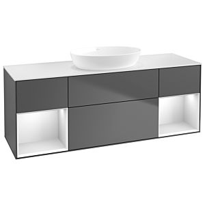 Villeroy and Boch Finion Villeroy and Boch Finion FD01MTGK 120cm, cover plate white matt, shelves white matt lacquer, anthracite matt