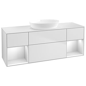 Villeroy und Boch Finion Waschtischunterschrank FD01MTMT 120cm, Abdeckplatte white matt, Regale White matt lacquer, White matt lacquer