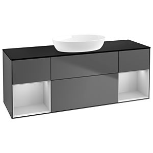 Villeroy and Boch Finion Villeroy and Boch Finion FD02GJGK 120cm, cover plate black matt, shelves light gray matt lacquer, anthracite matt