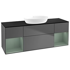 Villeroy and Boch Finion Villeroy and Boch Finion FD02GMGK 120cm, cover plate black matt, shelves olive matt lacquer, anthracite matt