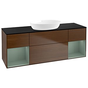 Villeroy and Boch Finion Villeroy and Boch Finion FD02GMGN 120cm, cover plate black matt, shelves olive matt lacquer, walnut veneer