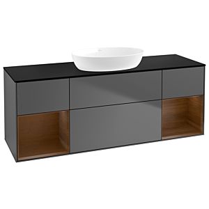 Villeroy and Boch Finion Villeroy and Boch Finion FD02GNGK 120cm, cover plate black matt, shelves Walnut Veneer , anthracite matt