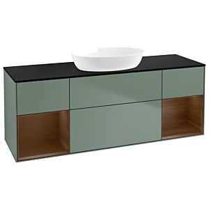 Villeroy and Boch Finion Villeroy and Boch Finion FD02GNGM 120cm, cover plate black matt, shelves Walnut Veneer , Olive Matt Lacquer