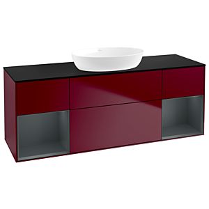 Villeroy and Boch Finion Villeroy and Boch Finion FD02HGHB 120cm, cover plate black matt, shelves midnight matt lacquer, Peony Matt