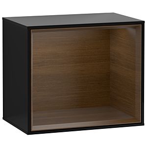 Villeroy and Boch Finion module FD10GNPH 41.8x35.6x27cm, shelf Walnut Veneer , Glossy Black Lacquer