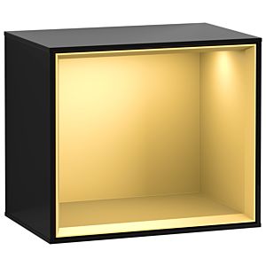 Villeroy and Boch Finion module FD10HFPH 41.8x35.6x27cm, shelf gold matt, Glossy Black Lacquer