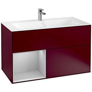 Villeroy et Boch Finion Villeroy et Boch G030GJHB 99,6x59,1cm, éclairage mural, étagère à gauche gris clair mat, Peony Matt