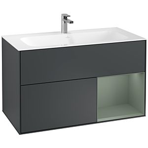 Villeroy and Boch Finion Villeroy and Boch Finion G040GMHG 99.6x59.1cm, Emotion, shelf on the right Olive Matt Lacquer , Midnight Blue Matt Lacquer