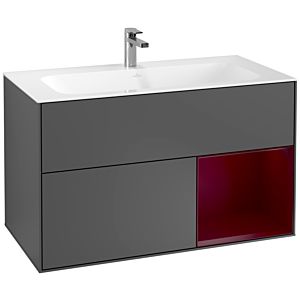 Villeroy and Boch Finion Villeroy and Boch Finion G040HBGK 99.6x59.1cm, Emotion, shelf on the right Peony , anthracite matt