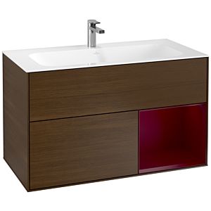 Villeroy und Boch Finion Waschtischunterschrank G040HBGN 99,6x59,1cm, Emotion, Regal rechts Peony, Walnut veneer