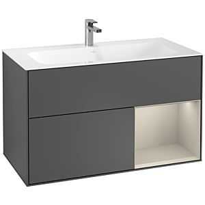 Villeroy and Boch Finion Villeroy and Boch Finion G040HHGK 99.6x59.1cm, Emotion, shelf on the right Sand matt, anthracite matt
