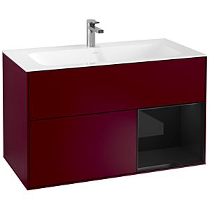 Villeroy et Boch Finion Villeroy et Boch G040PHHB 99,6x59,1cm, Emotion, étagère à droite Glossy Black Lacquer , Peony Matt