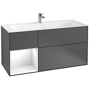Villeroy and Boch Finion Villeroy and Boch Finion G060GFGK 119.6x59.1cm, Emotion, shelf on the left Glossy white lacquer, Anthracite matt