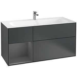 Villeroy und Boch Finion Waschtischunterschrank G060GKHG 119,6x59,1cm, Emotion, Regal links Anthracite matt, Midnight Blue Matt Lacquer