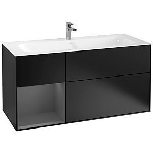 Villeroy et Boch Finion Villeroy et Boch G060GKPD 119,6x59,1cm, Emotion, étagère gauche anthracite mat, laqué noir mat