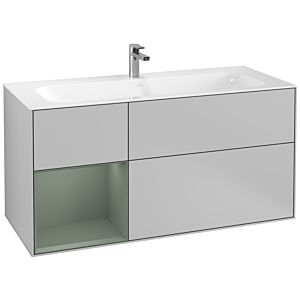 Villeroy und Boch Finion Waschtischunterschrank G060GMGJ 119,6x59,1cm, Emotion, Regal links Olive Matt Lacquer, Light grey matt