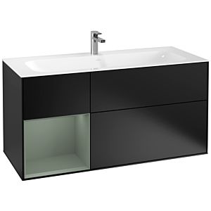 Villeroy et Boch Finion Villeroy et Boch G060GMPD 119,6x59,1cm, Emotion, étagère à gauche Olive Matt Lacquer , laqué noir mat