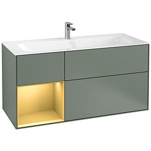 Villeroy und Boch Finion Waschtischunterschrank G060HFGM 119,6x59,1cm, Emotion, Regal links Gold matt, Olive Matt Lacquer