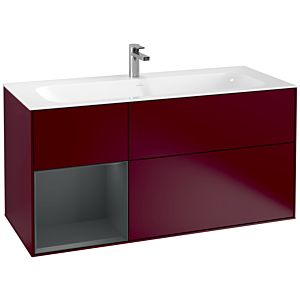 Villeroy und Boch Finion Waschtischunterschrank G060HGHB 119,6x59,1cm, Emotion, Regal links Midnight Blue Matt Lacquer, Peony Matt