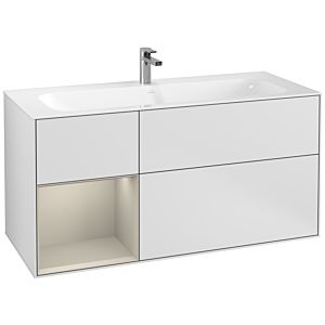 Villeroy und Boch Finion Waschtischunterschrank G060HHMT 119,6x59,1cm, Emotion, Regal links Sand Matt Lacquer, White matt lacquer