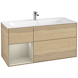 Villeroy und Boch Finion Waschtischunterschrank G060HHPC 119,6x59,1cm, Emotion, Regal links Sand Matt Lacquer, Oak Veneer